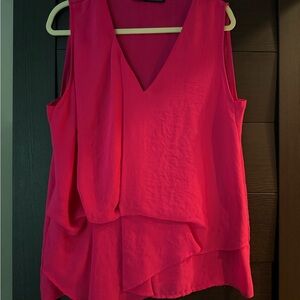Sleeveless Pink V-Neck Women's Top